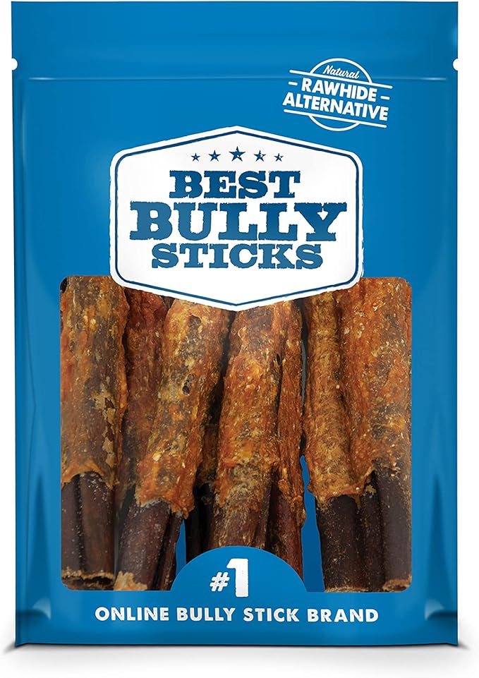 Best Bully Sticks Chicken Wrapped Beef Collagen Sticks - 6 Inch 10 Count (Pack of 1) - All-Natural, USA Baked and Packed, Easily Digestible, Limited Ingredient, Rawhide Alternative