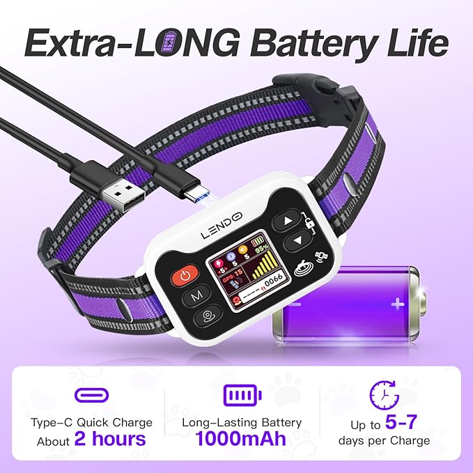 GPS Wireless Dog Fence System,GPS Wireless Dog Collar with 3 Correction Mode,Electric Fence for Dogs Rechargeable and Waterproof Receiver Collar for 15-120LBS,Outdoor Use Only