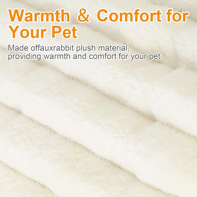 Cat Beds for Indoor Cats,Washable Round Donut Dog Bed,Fluffy Puppy Dogs Beds for Small Dogs with Anti-Slip Bottom (White, S)