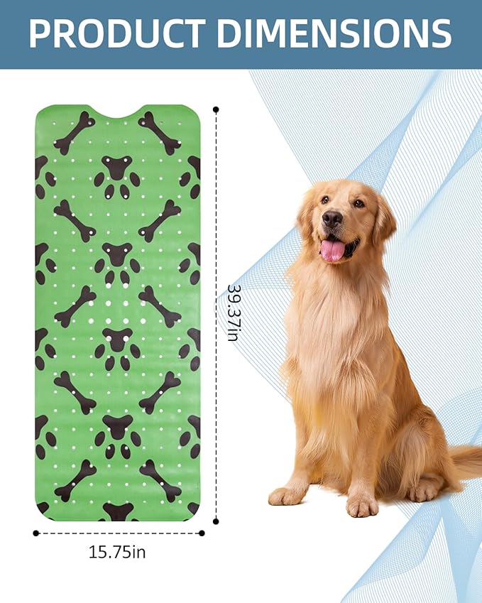 Dog Bath Mat for Tub Non-Slip Pet Bathtub Mat Fast Dry Dog Shower Attachment Mat Senior Friendly Dog Bath Supplies (Green