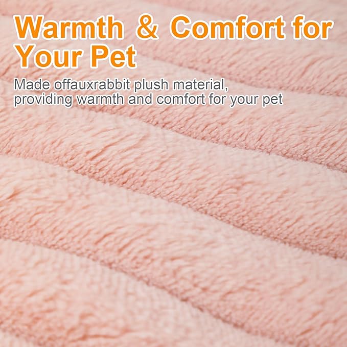 Cat Beds for Indoor Cats,Washable Round Donut Dog Bed,Fluffy Puppy Dogs Beds for Small Dogs with Anti-Slip Bottom (Pink, S)