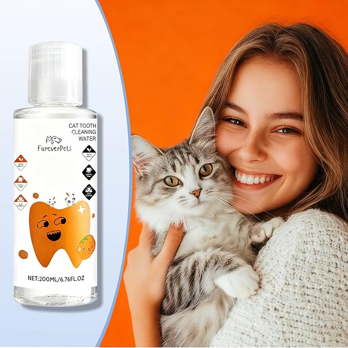 Fureverpets Dental Water Additive, Water Additive for Cats Teeth, Cat Water Additive for Dental Care, Cat Tooth Cleaning Water,Teeth Cleaning Mouthwash, Easy Daily Use (2pcs, Cats)