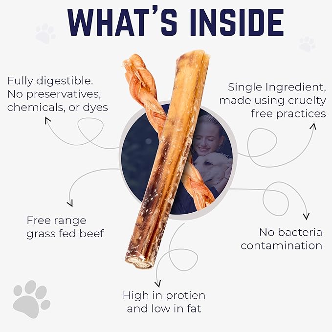 Devil Dog Pet Co. Bully Sticks – 6 Inch, 5 Pack, Standard Sized Dog Chews, 100% Natural, Single Ingredient, Free-Range Grass-Fed Beef – Long Lasting, Rawhide-Free Treats for Dogs