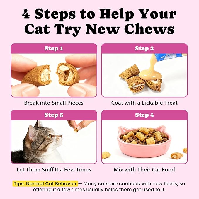 Hairball Treatment for Cats-Natural Coconut & Fish Oils for Smooth Passage & Relief, Cat Hairball Remedy Treats with Fiber & Enzymes to Reduce Buildup, Support Gut, Skin & Coat Health - Chicken Flavor