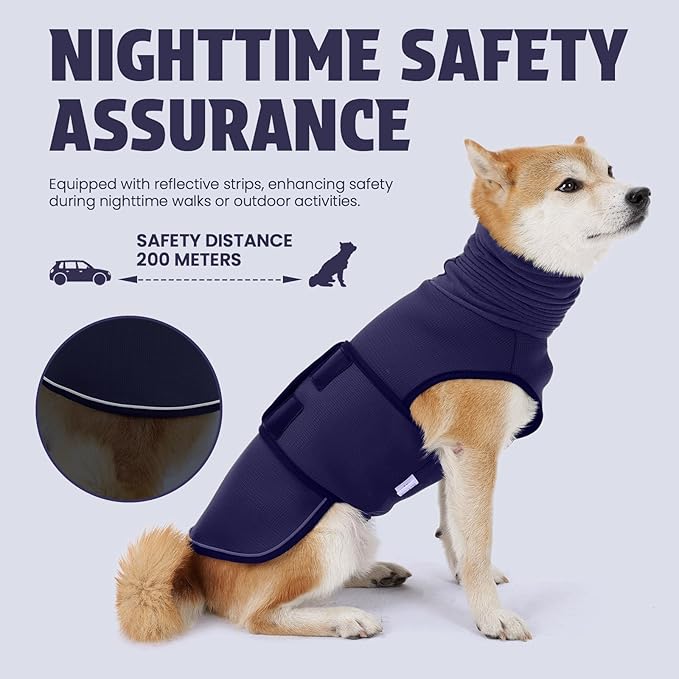 Dog Anxiety Vest and Coat, Skin-Friendly Anxiety Calming Hoodie with Ear Wrap, Dog Jacket for Thunder, Fireworks, Travel, Vet Visits and Separation - Keep Pet Calm Without Medicine & Training