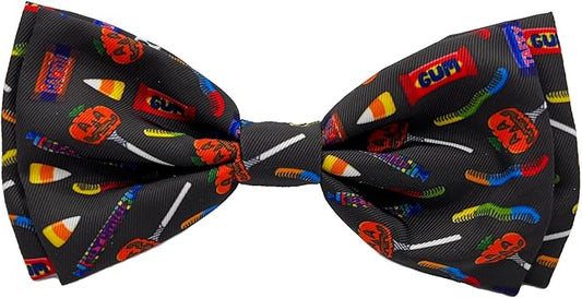 Huxley & Kent Pet Bow Tie for Dogs & Cats - Halloween Adjustable Hook & Loop Collar Accessory - Cute & Comfortable for Holidays & Celebrations - Creepy Candy, Large