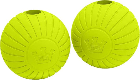 Chew King Supreme Rubber Fetch Balls - Extremely Durable Natural Rubber Toy, 2.5 inch, Yellow (CM-10066-CS01)