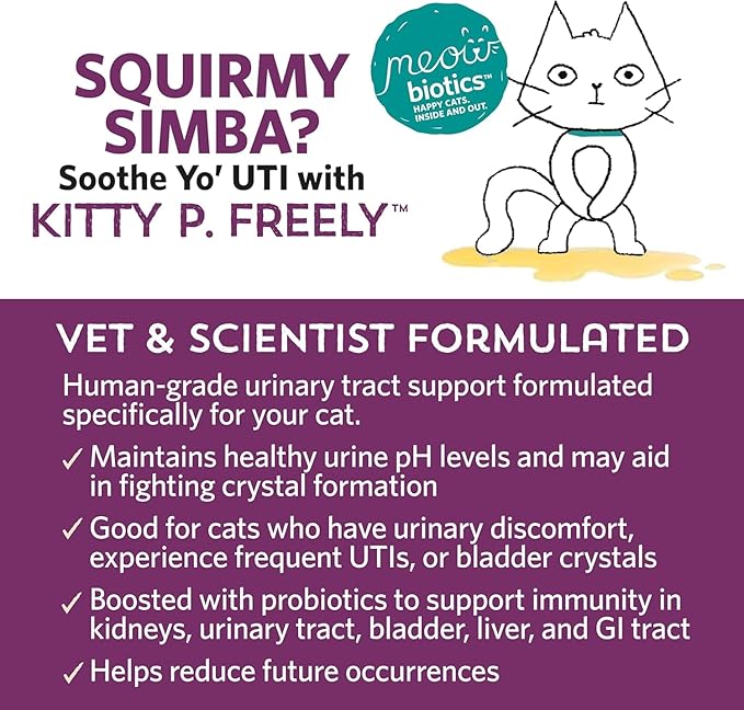 Meowbiotics Cat Probiotic Powder for Urinary, Gut, Immune Health, Variety Pack Kitty P. Freely Urinary Care, Hairball Buster, Good Guts Digestive Support Food Topper Supplement Made in USA 30d Supply