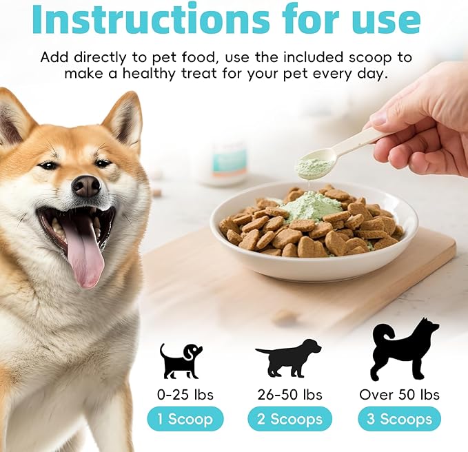 Pet Dental Powder for Dogs and Cats - Dog Teeth Cleaning Powder for Breath Freshener, Oral Care with Natural Herbal Blend & Tartar Remover for Dogs, Dog Teeth Cleaning + Postbiotics (60 Servings)