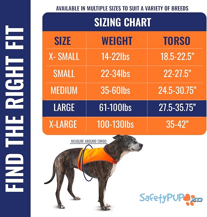 Blaze Orange Dog Vest, Lite Edition. High Visibility Dog Reflective Jacket with Mid Back Coverage. Ideal Hunting Vest, Reflective Gear for Small, Medium, and Large Breeds Helping to Keep Your PUP Safe