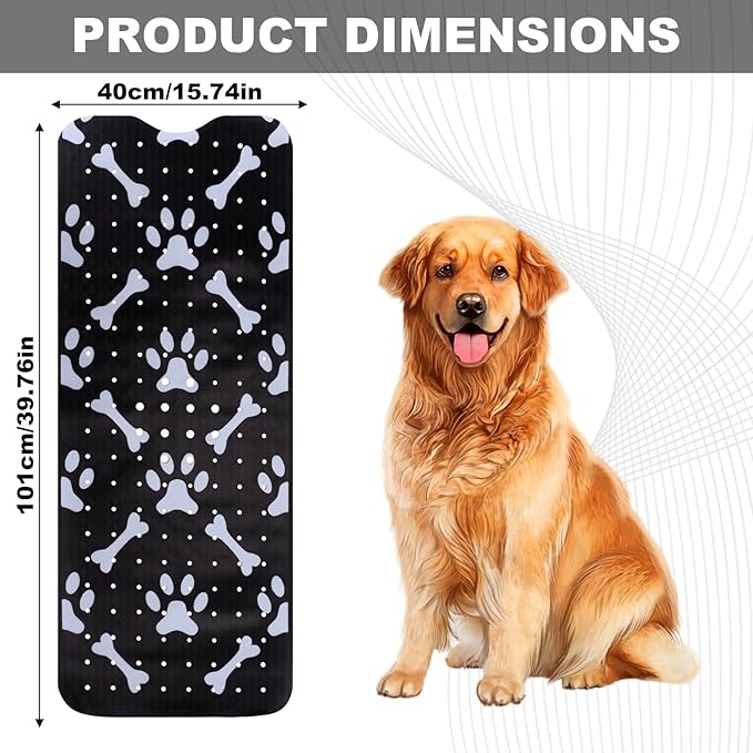 Dog Bath Mat for Tub Non-Slip Pet Bathtub Mat Fast Dry Dog Shower Attachment Mat Senior Friendly Dog Bath Supplies (Black