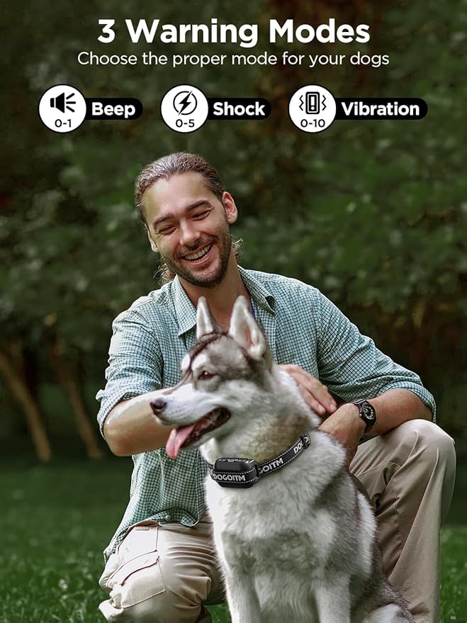 Wireless Dog Fence, GPS Dog Collar with 3 Warning Modes, Pet Containment System with Real-time Signal Updates, Electric Dog Fence Collar with Wide Adjustable Range for Most of Dogs