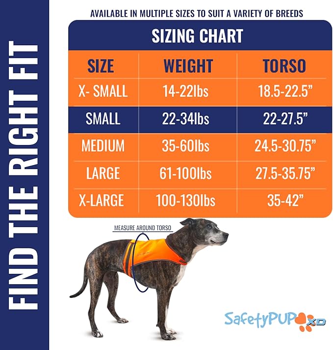 Blaze Orange Dog Vest, Lite Edition. High Visibility Dog Reflective Jacket with Mid Back Coverage. Ideal Hunting Vest, Reflective Gear for Small, Medium, and Large Breeds Helping to Keep Your PUP Safe