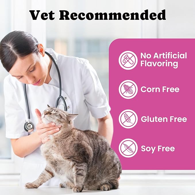 Hairball Treatment for Cats-Natural Coconut & Fish Oils for Smooth Passage & Relief, Cat Hairball Remedy Treats with Fiber & Enzymes to Reduce Buildup, Support Gut, Skin & Coat Health - Chicken Flavor