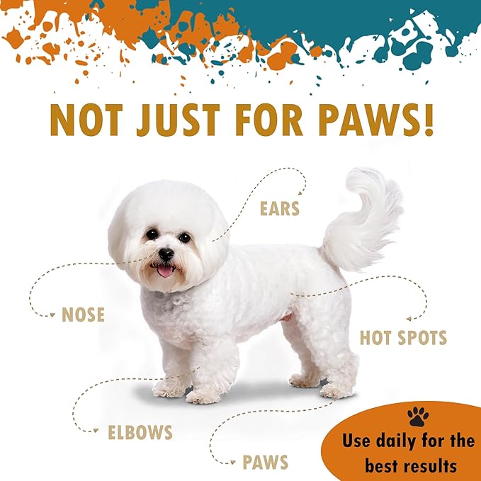 Dog Paw Balm – Lick-Safe Wax & Moisturizer for Dry, Cracked Pads, Nose & Snout – Natural Protection for Winter & Hot Pavement with Dead Sea Minerals, Shea Butter, Coconut Oil – 1.75 oz