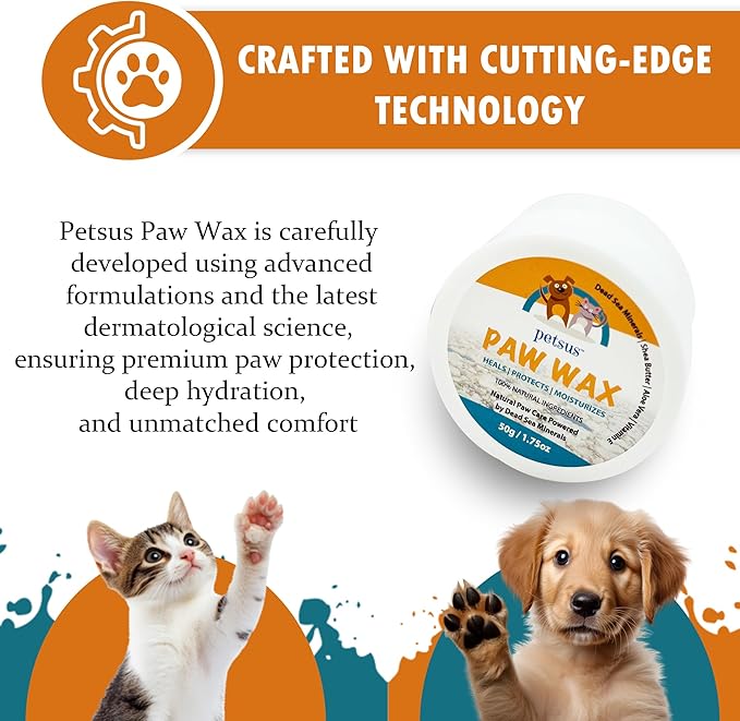 Dog Paw Balm – Lick-Safe Wax & Moisturizer for Dry, Cracked Pads, Nose & Snout – Natural Protection for Winter & Hot Pavement with Dead Sea Minerals, Shea Butter, Coconut Oil – 1.75 oz