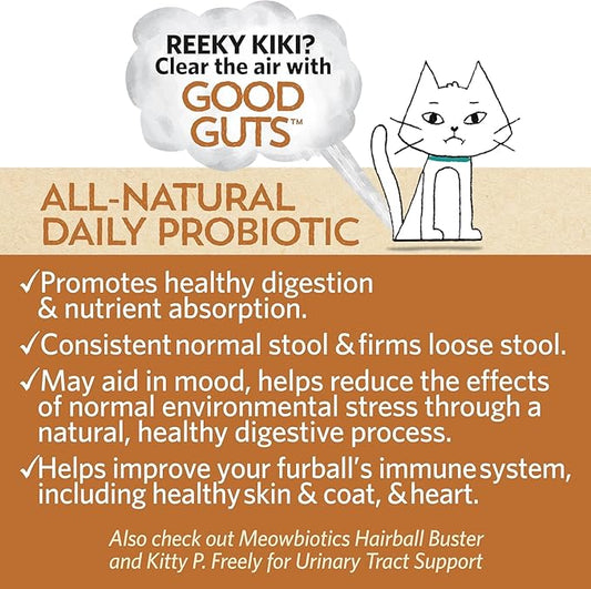 Meowbiotics Cat Probiotic Powder for Urinary, Gut, Immune Health, Variety Pack Kitty P. Freely Urinary Care, Hairball Buster, Good Guts Digestive Support Food Topper Supplement Made in USA 30d Supply
