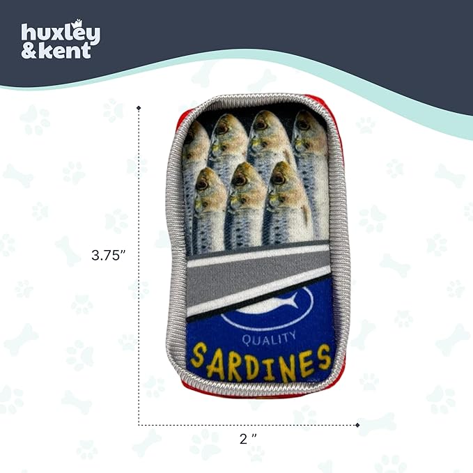 Huxley & Kent Plush Cat Toy - Interactive Catnip Toy for Cats & Kittens - Soft with Crinkle & Catnip - Fun Indoor Play - Sardine Tin