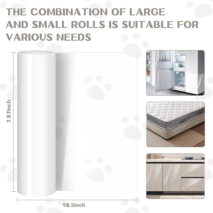 Anti Cat Scratch Furniture Protector, Cat Couch Protector, Anti Scratch Furniture Protector, Protector Pads for Furniture for Couch,Doors&Wall(7.87"X 98.5")