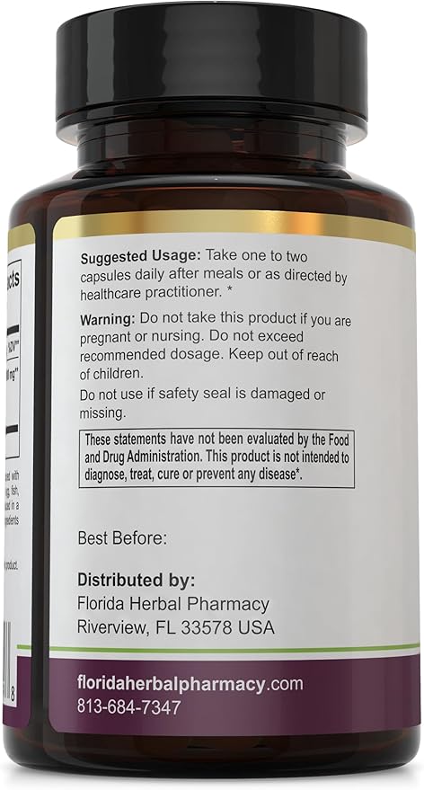 Florida Herbal Pharmacy, Paw Paw Extract Supplement Capsules 10:1 (120 Capsules) 500 mg per Capsule, 1000 mg Serving (Pack of 1)