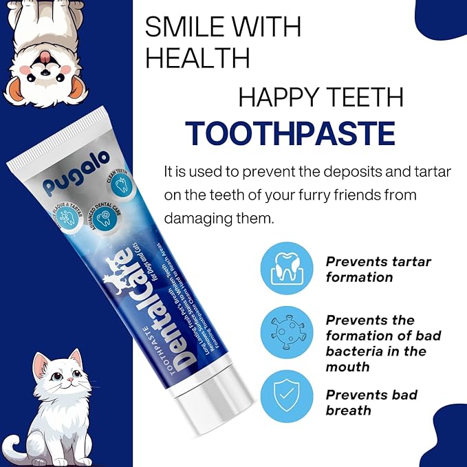 Dog & Cat Enzymatic Toothpaste, 100ml (3.4 fl oz) – Vanilla Flavor, Reduces Plaque & Tartar, Safe for Daily Pet Dental Care