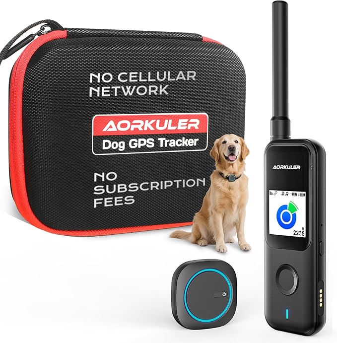 Aorkuler Outdoor GPS Dog Tracker for No-Signal Areas - Outdoor Pet Locator Finder Tracker, Real-Time Tracking for Hiking/Walking/Camping, Works in Remote Wilderness/Farms/Large Parks (Tracker 2)