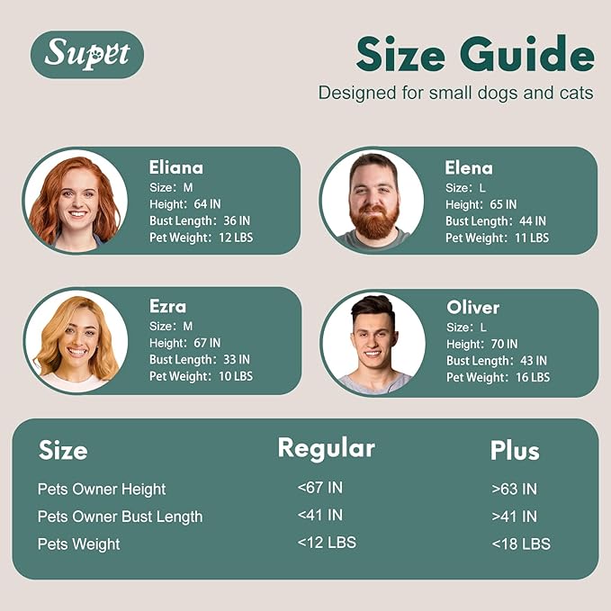 Supet Dog Sling Carrier for Small Pets, Hands Free Cat Sling, Reducing Back Neck Pain Anti-Anxiety Puppy Front, Adjustable Soft Dog Carrying (Grey, Regular)