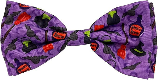Huxley & Kent Pet Bow Tie for Dogs & Cats - Halloween Adjustable Hook & Loop Collar Accessory - Cute & Comfortable for Holidays & Celebrations - Witch's Brew, Large