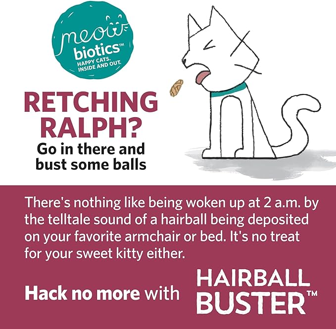 Fidobiotics - Meowbiotics Hairball Buster Powder for Cats with Probiotics 2 Billion CFU Smoked Fish Chowdah Flavor - 30 Serving(s) - Pack of 2