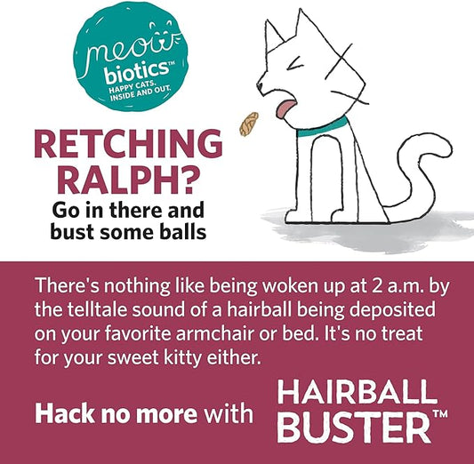 Fidobiotics - Meowbiotics Hairball Buster Powder for Cats with Probiotics 2 Billion CFU Smoked Fish Chowdah Flavor - 30 Serving(s) - Pack of 2