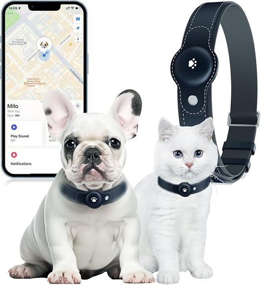 2-in-1 GPS Tracker for Dogs&Cats : Smart Collar with Real-Time Location, No Monthly Fee, Unlimited Range (iOS Only) GPS Tracker Dog Collar- Ideal for Small, Medium Large Dogs(Tracker Included)