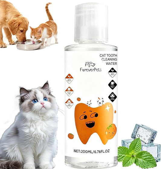 Fureverpets Dental Water Additive, Water Additive for Cats Teeth, Cat Water Additive for Dental Care, Cat Tooth Cleaning Water,Teeth Cleaning Mouthwash, Easy Daily Use (1pcs, Cats)