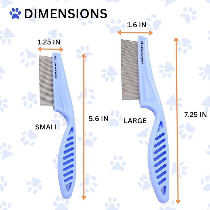 We Love Doodles Dog Eye Wipes & Dog Face Comb Bundle - Pre-Soaked Eye Wipes for Dogs, Tear Stain Remover for Dogs, Pet Eye Wipes, Dog Eye Cleaner, Flea Comb for Dogs, Fine Tooth, Removes Crust & Mucus