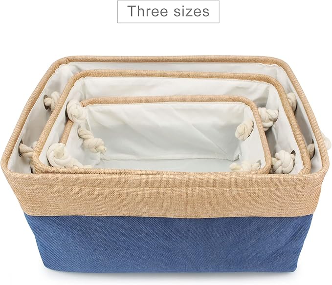 Dog Toy Box Storage Basket Bin with Personalized Custom Pet's Name Collapsible Rectangular Storage Bag For Organizing Dogs cat Clothes，Shoes，Pet Accessories (Dark blue, S)