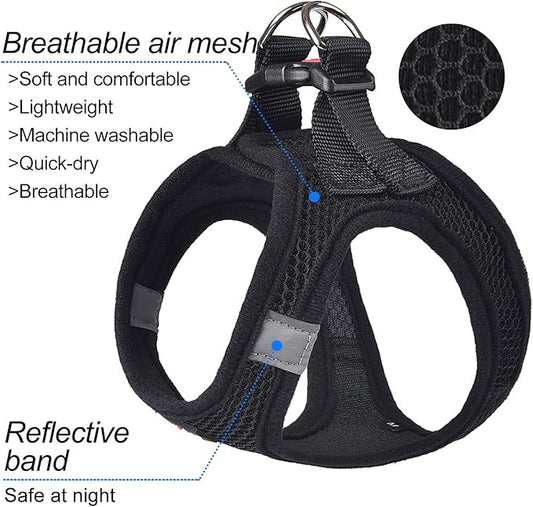 Dog Harness Step-in Breathable Puppy Cat Dog Vest Harnesses for Small Medium Dogs