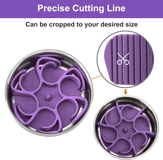 Dog Slow Feeder Bowls Silicone Spiral Pet Food Feeder Insert to Slow Down Eating for Large Medium Small Breed Dogs Perfect with Stainless Steel Glass Ceramic Pet Bowls (Purple)