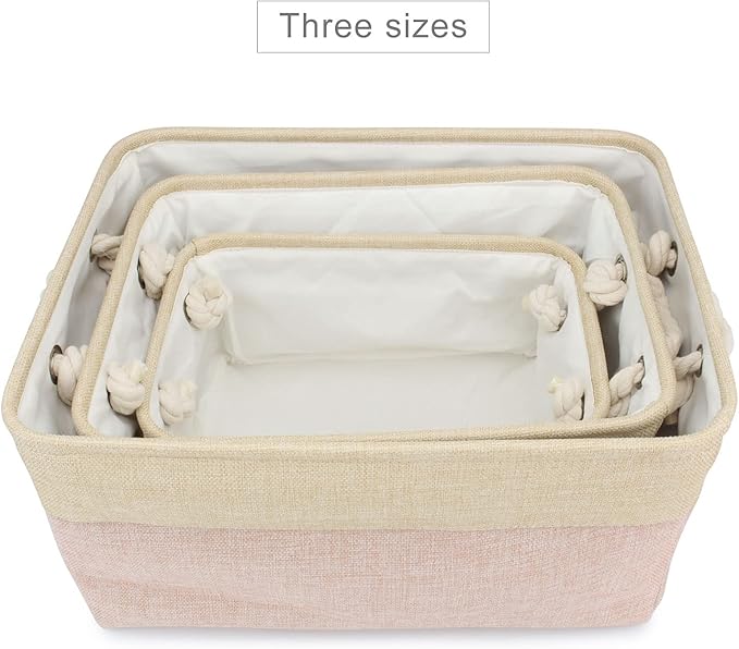 Dog Toy Box Storage Basket Bin with Personalized Custom Pet's Name Collapsible Rectangular Storage Bag for Organizing Dogs cat Clothes，Shoes，Pet Accessories (Pink, S)