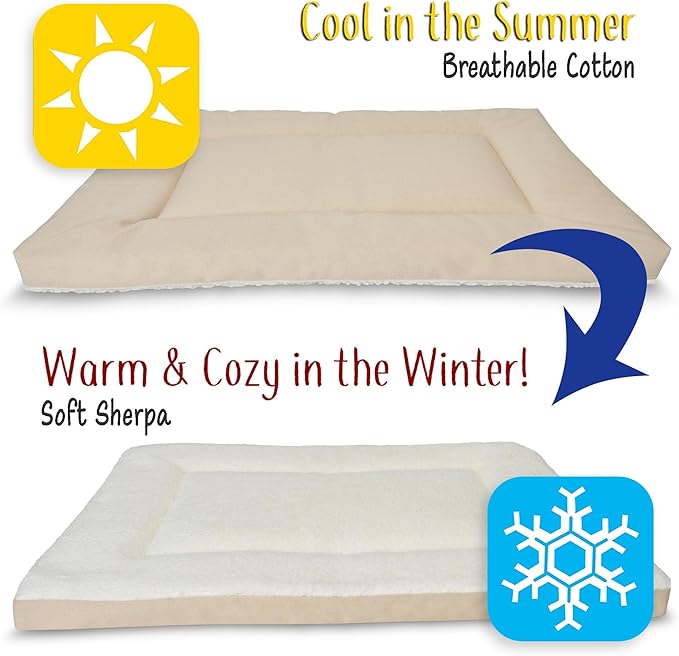 Pet Dreams Dog Crate Pad - Washable Kennel Mat, Crate Pads for Dog Cages, Non-Toxic, Flat Indoor Cat Bed, Fits iCrate 18, 24, 30, 36, 42, 48 Inches (Khaki, X Small, 18")