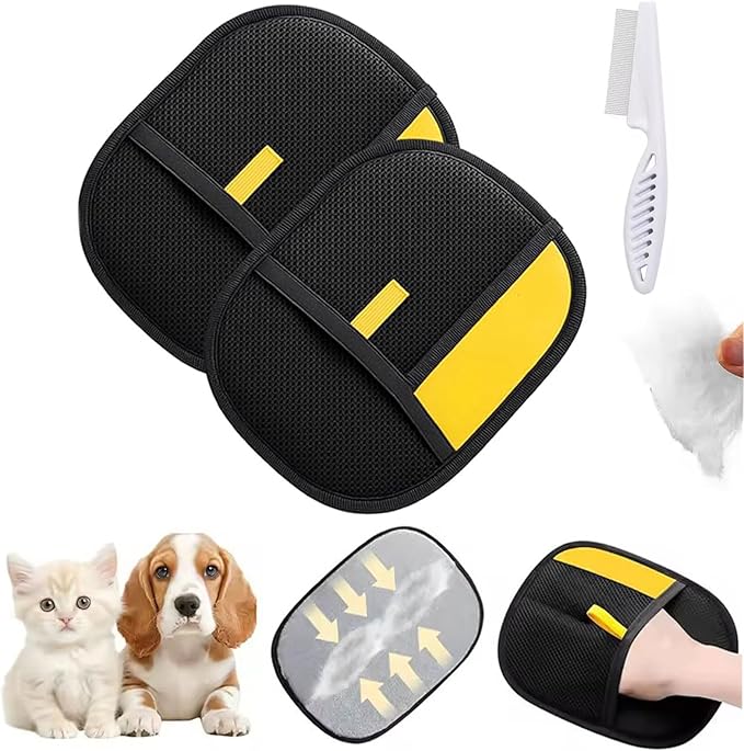 SMORBRID Magic Brush Pet Hair Remover, Electrostatic Pet Hair Removal Glove for Cats & Dogs Hair Remover for Couch, Furniture, Carpet, Curtain, Upgraded Animal Fur Removal Tool Cat Grooming Gloves