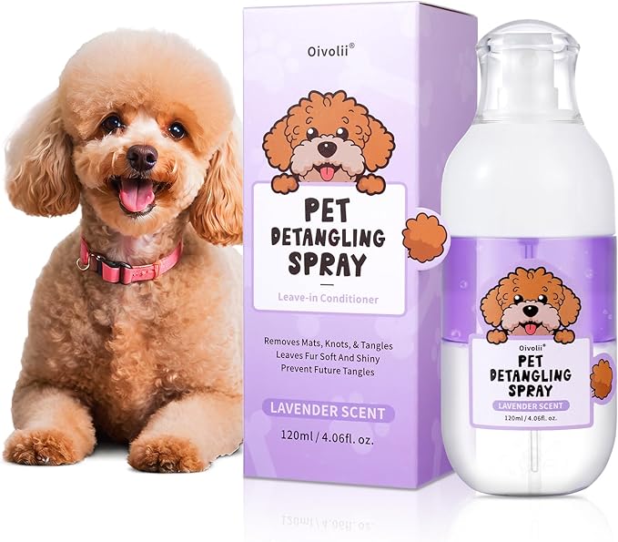 Doodle Detangler & Dematting Spray – Leave-in Conditioner for Goldendoodles, Labradoodles & Poodles – Tangle-Free Grooming with Coconut & Jojoba Oils, Lavender Scent, Safe for Cats – 4 fl oz
