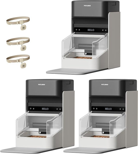 PETLIBRO RFID Cat Feeders for 3 Cats, Collar Tag for Personalized Meals, Cats Recognition, Diet Tracking and Anti-Stealing for Multi-Pets Homes and Different Diets, Wi-Fi Automatic Cat Food Dispensers