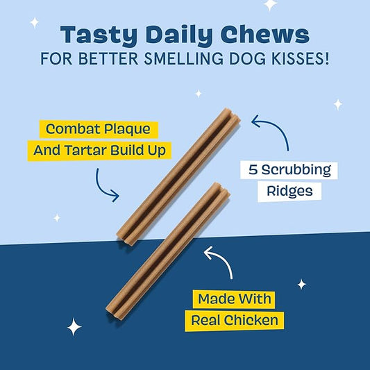 Barkbox Bright Original Dog Dental Chew Sticks Plaque and Tartar Cleaning, Large Breeds, 2X 15 Count Bags - (30 Chews)