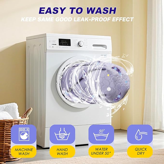 Washable Pee Pads for Dogs, 2Pack Reusable Puppy Pads, Super Absorbent & Leakproof Dog Pads, Anti-Slip Dog Pee Pads for Puppy Training & Incontinence, Feather Pattern 48"x48"