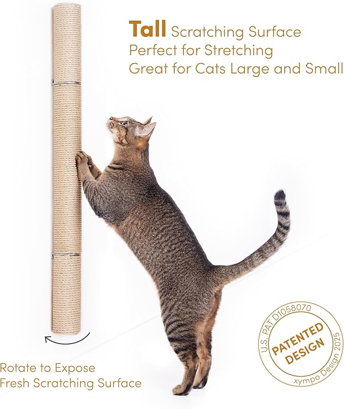 34" Wall Mounted Cat Scratcher, Sisal Scratching Post