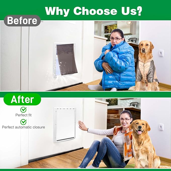 Dog Door Replacement Flaps with Screws and Grommets Washers, Compatible with PetSafe Doggy Door Pac11-11040 Pet Door Replacement Flap for Dogs and Cats Extra Large