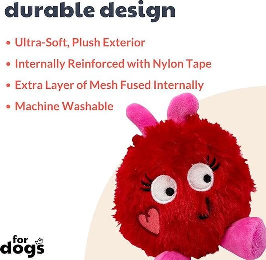 Huxley & Kent Plush Dog Toy w/Squeaker - Power Plush Stuffed Toy for Dogs - Cute, Funny & Tough Toy for Small & Large Dogs - Fur Bug, One Size