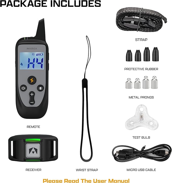INVIROX Dog Training Collar [2026 Edition] 123 Levels 1100yd Range E Collar for Dogs Training 100% Waterproof Rechargeable, Dog Shock Collar with Remote Control