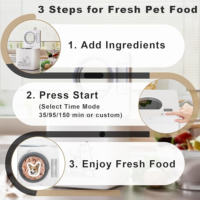 Pet Fresh Food Maker – All-in-One Dog & Cat Food Multicooker with Chopping & Cooking, DIY Cat Churru,Dog Treat Maker,5-in-1 Machine