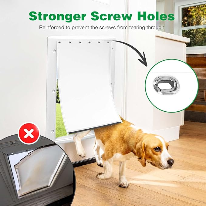 Dog Door Replacement Flaps with Screws and Grommets Washers, Compatible with PetSafe Doggy Door Pac11-11039 Pet Door Replacement Flap for Dogs and Cats Large