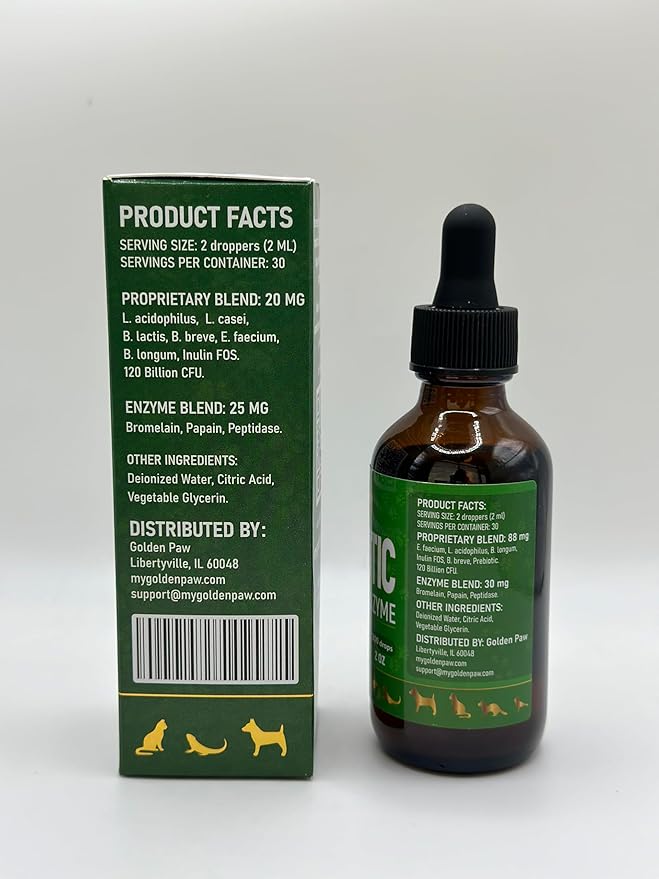 Liquid Probiotics for Dogs & Cats of All Ages | Dog Probiotics to Provide Digestion Balance | Prebiotic Blend for Harmonious Food Absorption | 3 Billion CFU | Herbal Flavor | 2 Oz